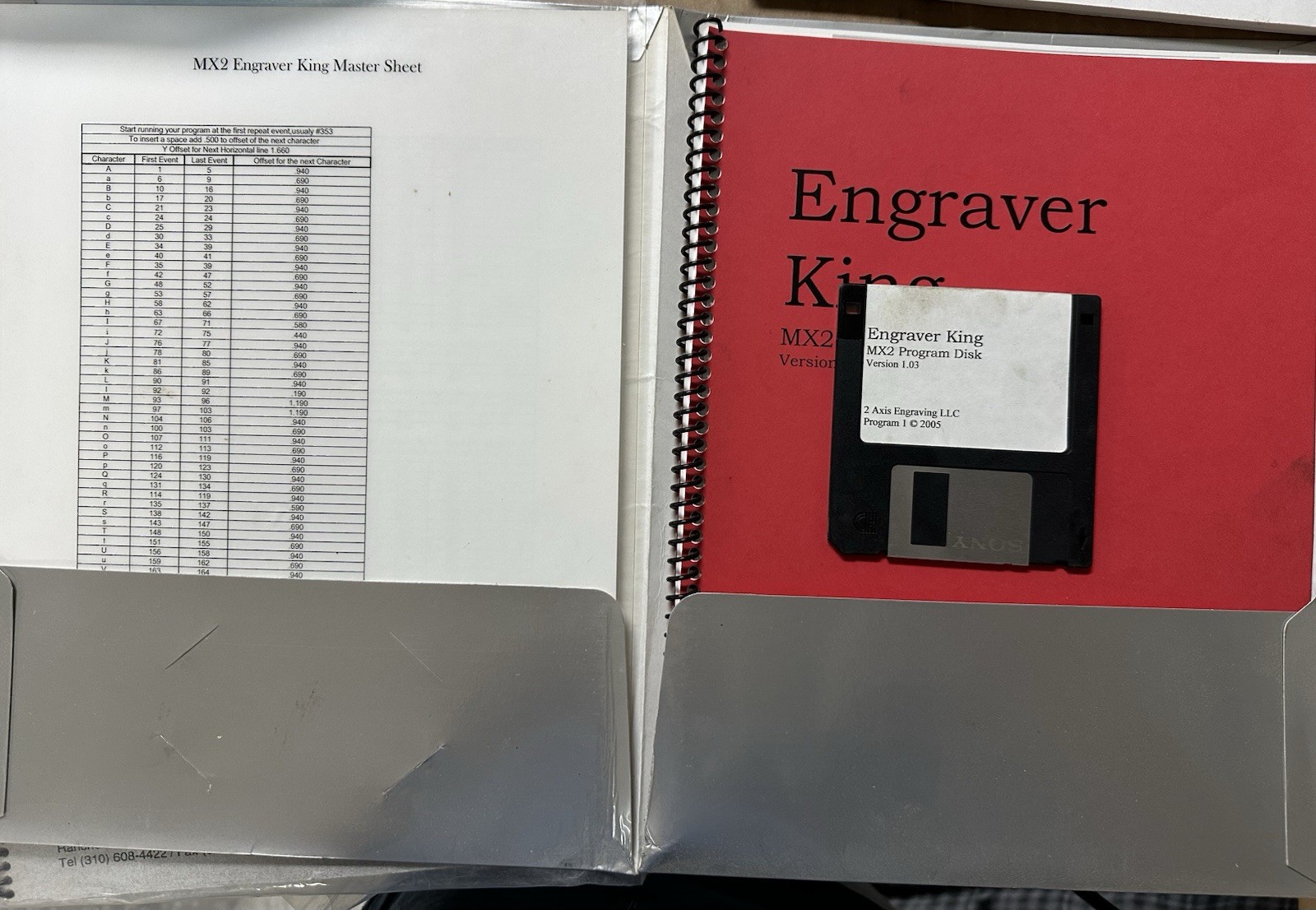 Engraver King MX2 Engraving Program Disk And Manual