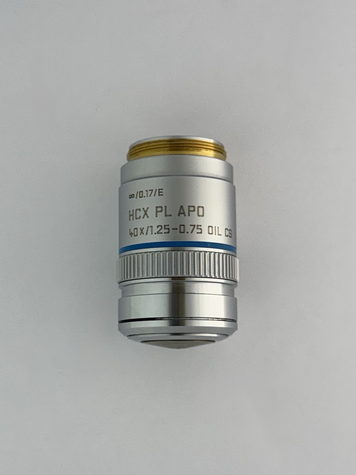 Leica HCX PL APO 40x/1.25-0.75 ∞/0.17/E Oil CS Iris Microscope Objective Lens