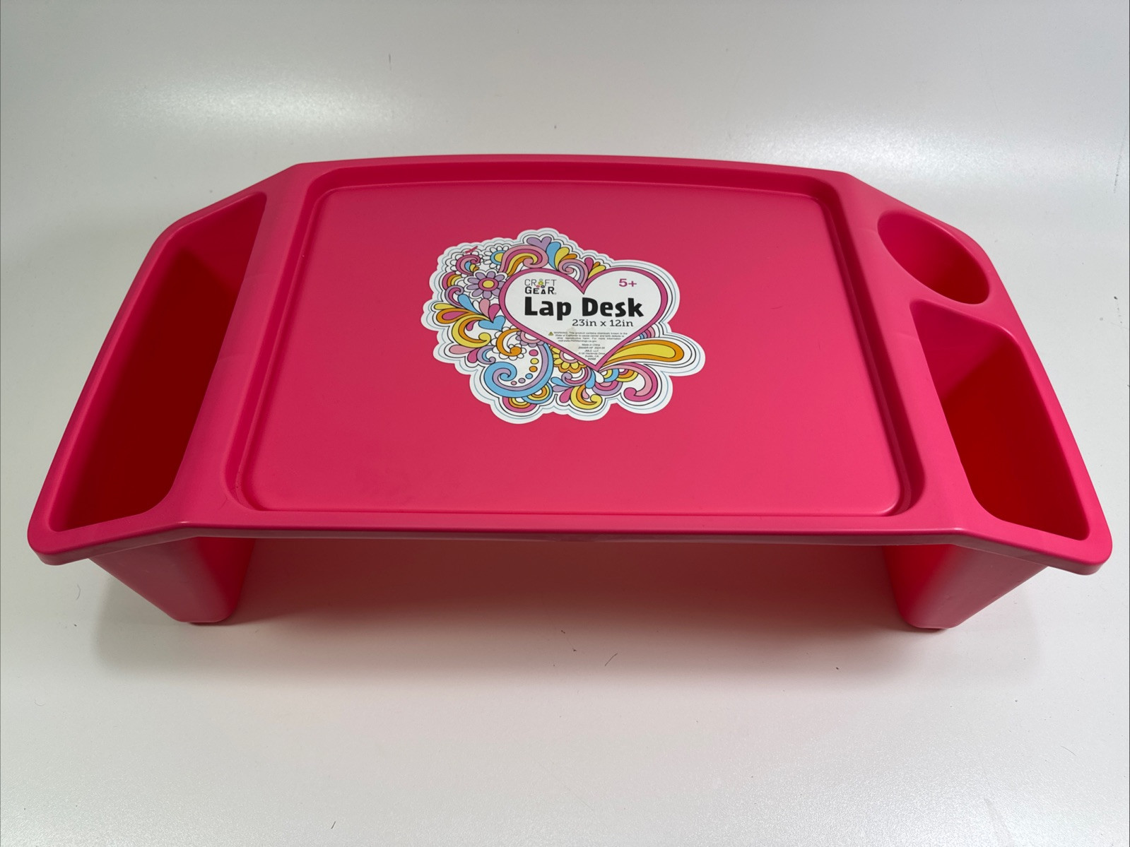 Craft Gear Pink Kids Lap Desk Trays with Storage for Creative Learning 5+ 23x12"