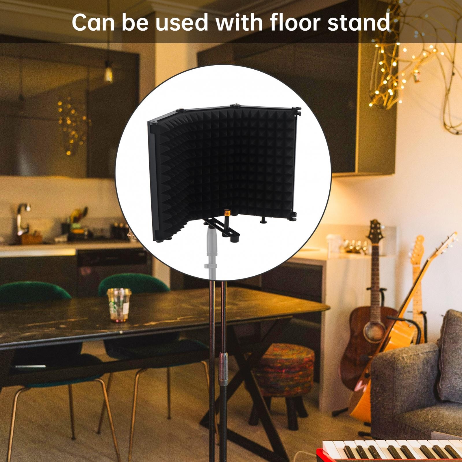 Microphone Isolation Shield Microphone Wind Screen Foldable for Recording / Live