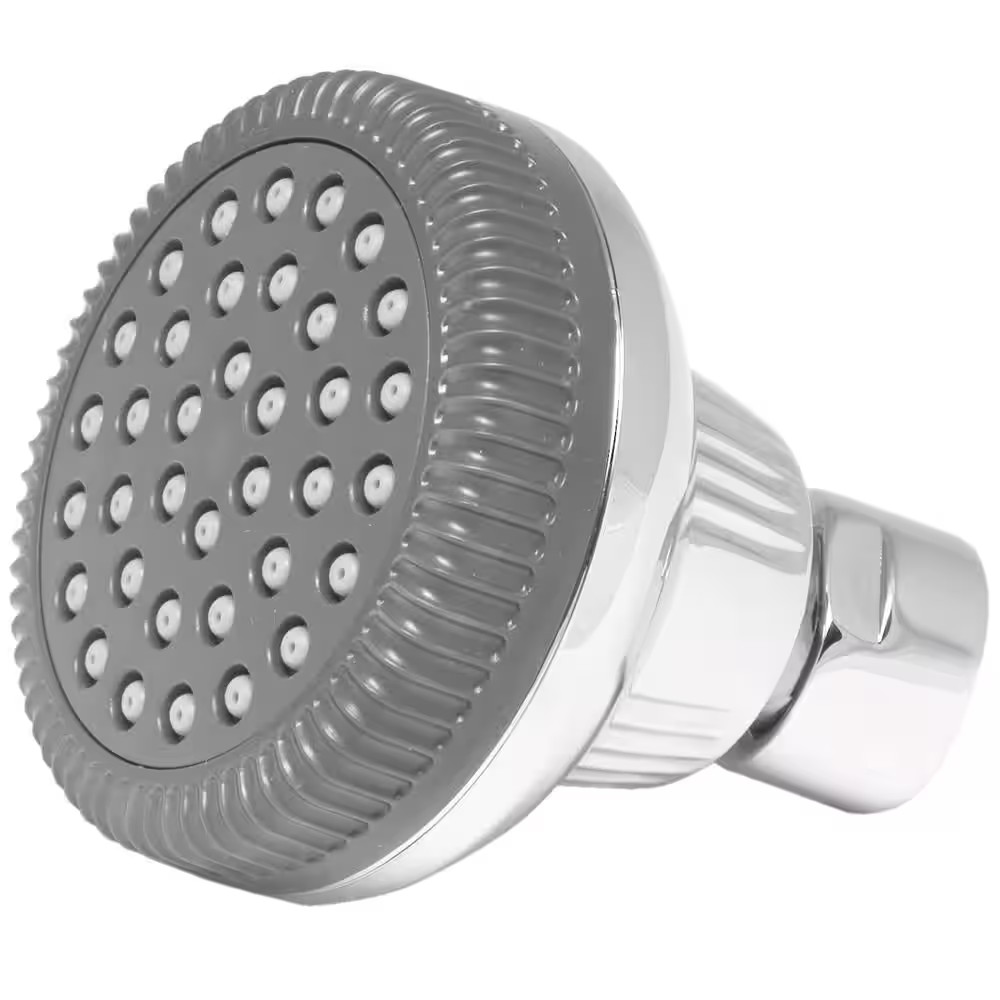 1-Spray 1.4 In. Single Wall Mount Fixed Shower Head in Chrome