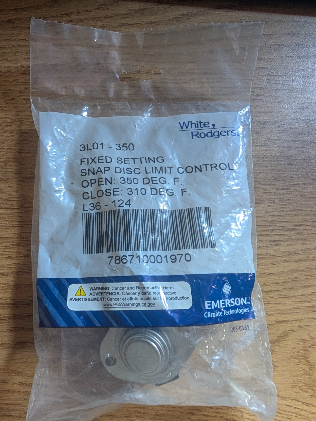 L350 Limit Control Thermostat 350 Degree 40 Degree Dif Two Wire 3L01-350