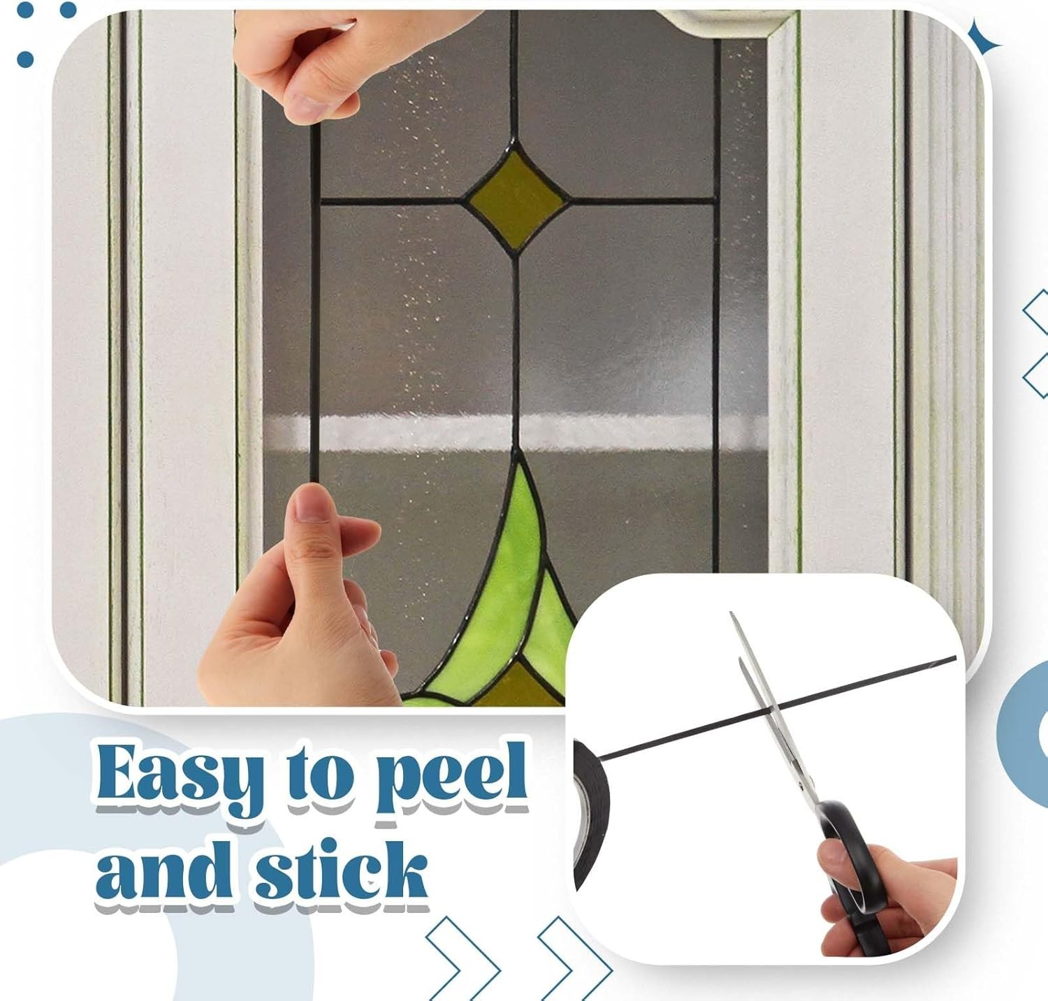 Versatile 216ft Black Thin PET Stained Glass Strips for Creative Window Designs