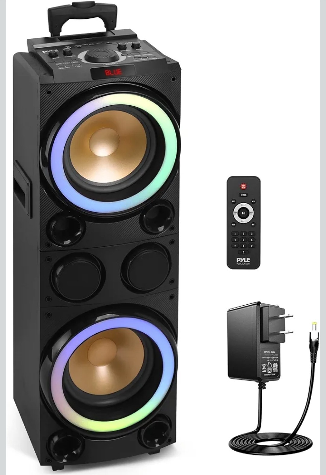 Pyle 10" Portable Bluetooth PA Karaoke Speaker System 1200W LED Lights TWS