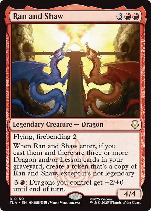 RAN AND SHAW x1 mtg NM-M The Last Airbender 1 Rare