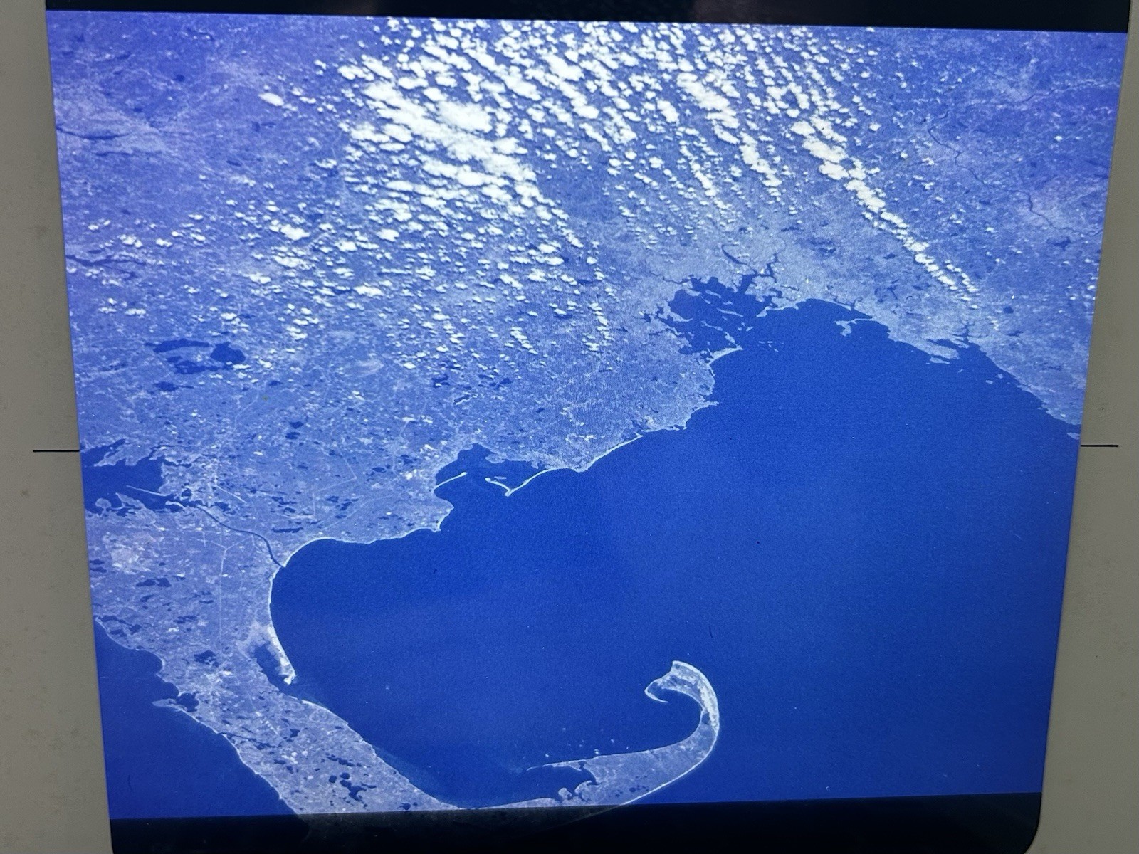 1981 NASA KSC Shuttle STS-1 Satellite View Cape Cod MA Presentation Transparency