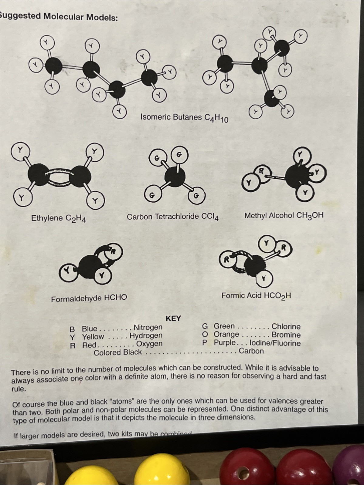 Hamilton Bell Organic Structure Chemistry Molecule Building Molecular Models Set