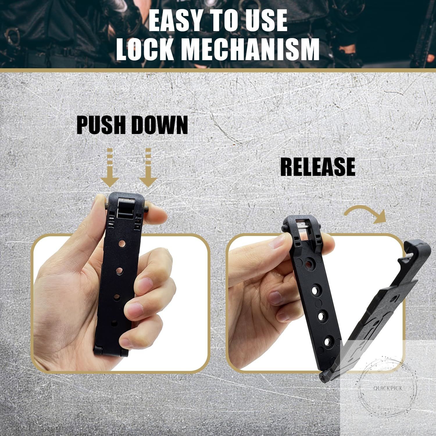 3" Molle Clips 4-Pack, Molle Attachment Clips with Mounting Hardware for Vests