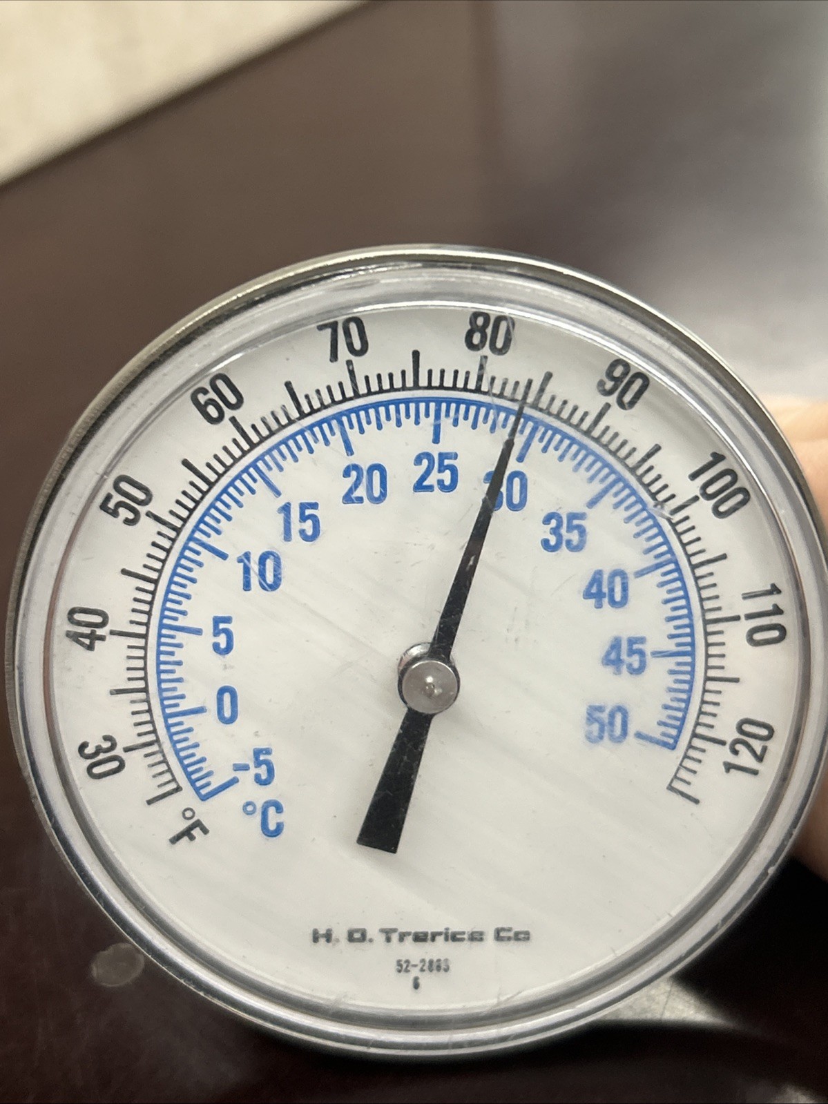 H.O. trerice 52-2863 adjustable angle thermometer -5 50 degrees celsius