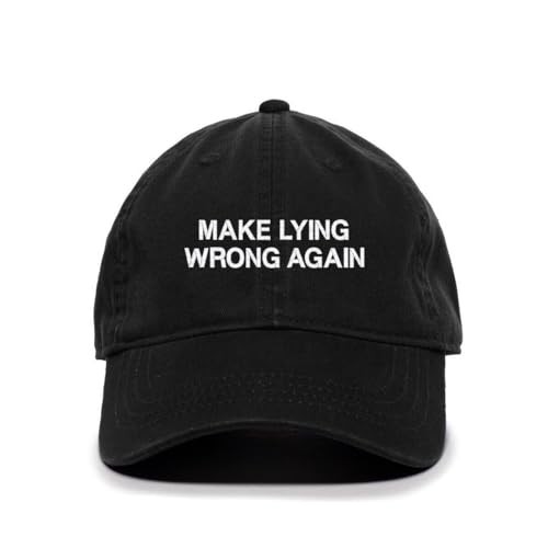 Make Lying Wrong Again Embroidered Baseball Cap Cotton Adjustable Dad Hat