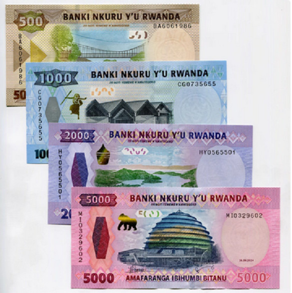 Rwanda SET 4 Pcs 500 1000 2000 5000 FRANCS 2019 -2024 P 39-45 UNC NEW Banknote