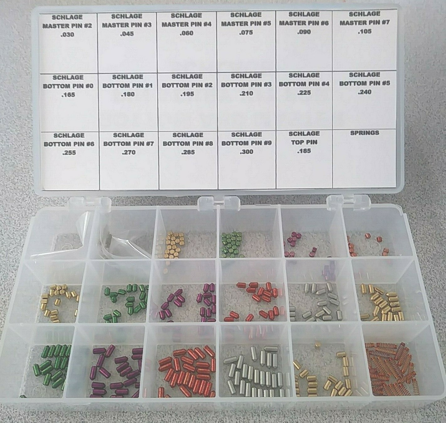 Schlage Bottom And Master Pin  Rekey Lock Kit. Locksmith Pin Kit And Master Pins