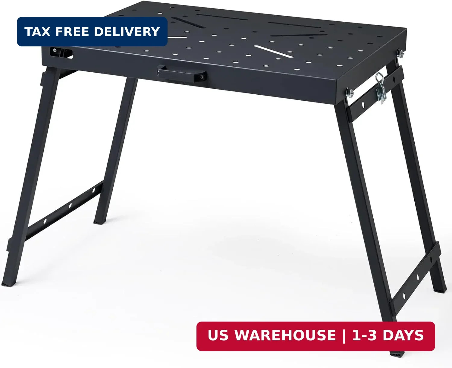Welding Table Foldable Work Bench, Black | 1000LBS Capacity Heavy-Duty St