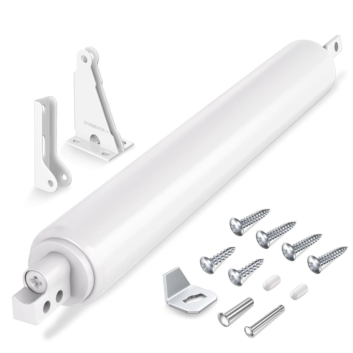 Pneumatic Screen Door Closer with Hold Open Adjustable Storm Door Hardware
