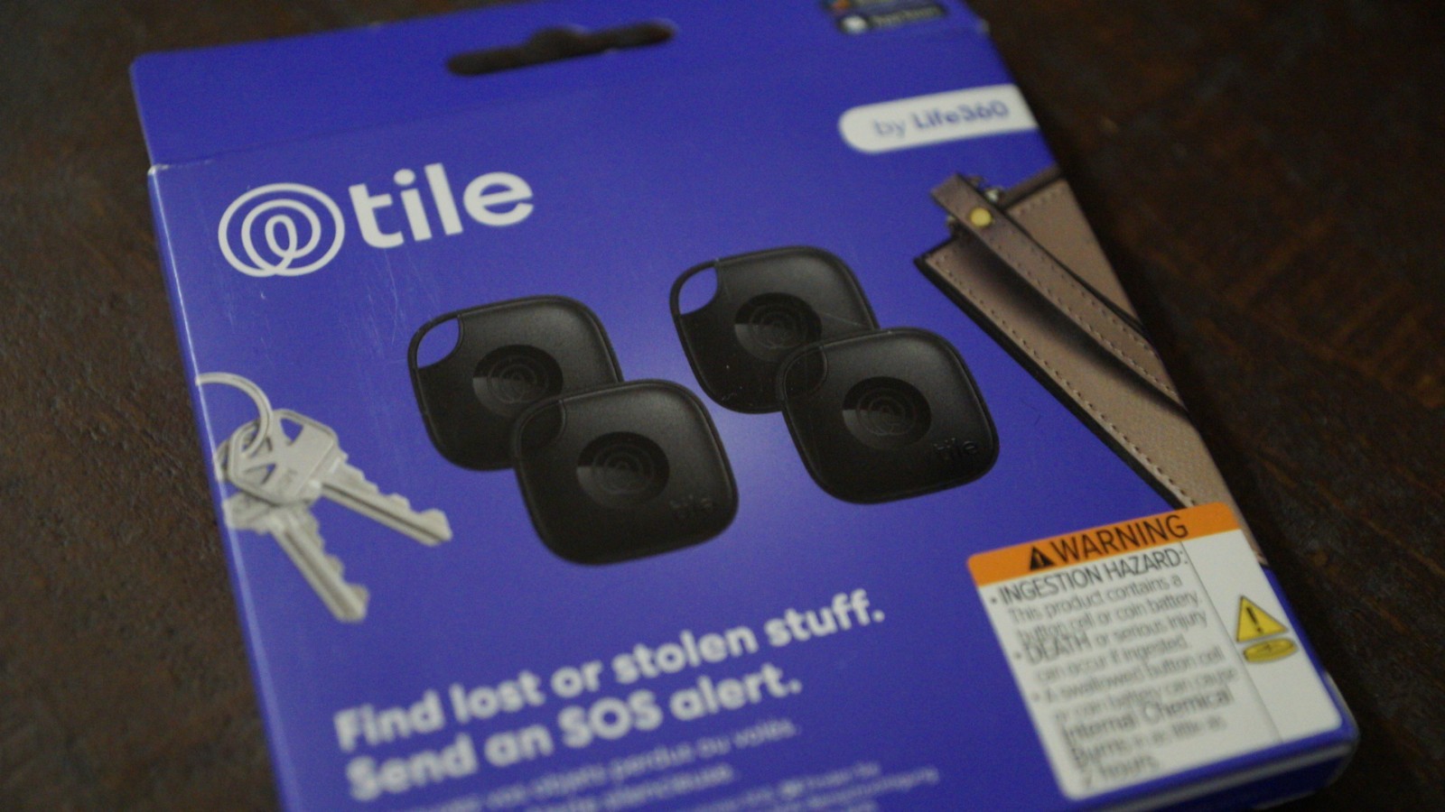 Tile Bluetooth Item Finder Tracker, Black, 4-Pack (RE-60014)