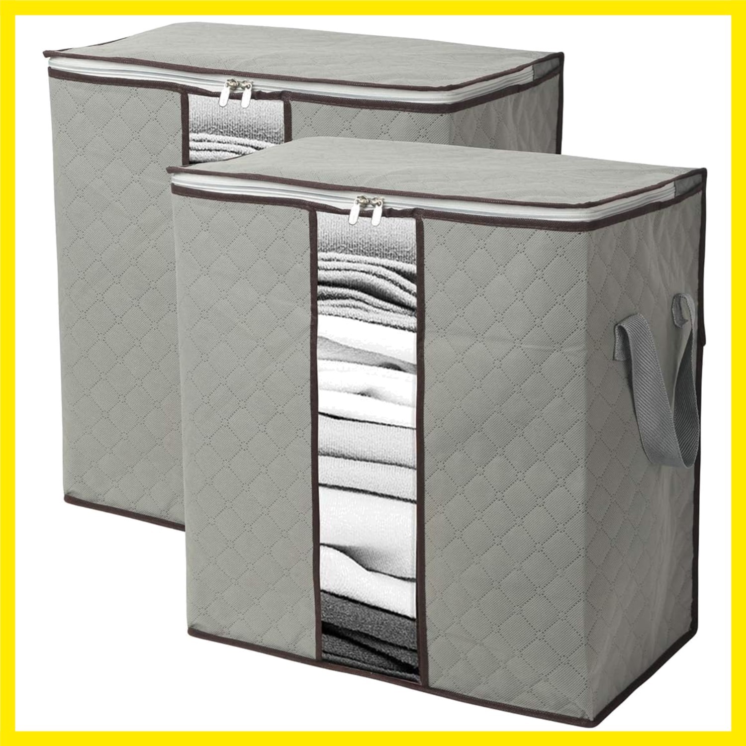 2 Pack Foldable Erect Storage Bags Under Bed Closet Organizer 18 x 11 x 19 in...
