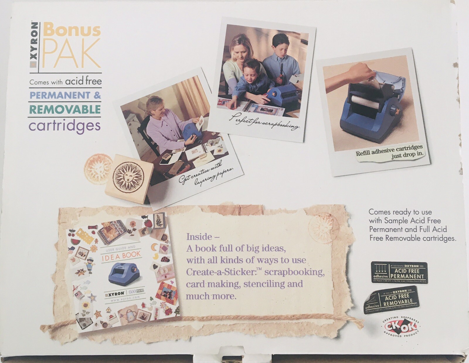 XYRON Bonus Pack Create a Sticker 500BP Includes Sample Cartridges New Open Box