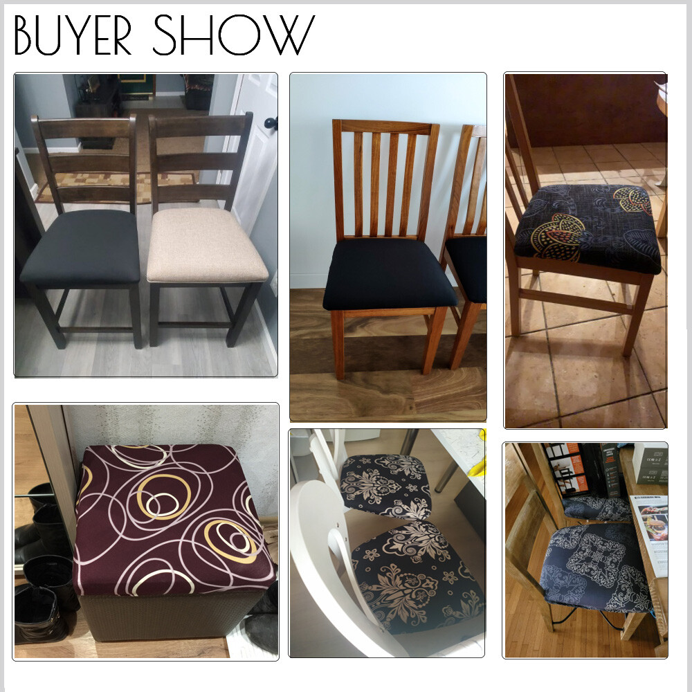 4/6pcs Waterproof Dining Chair Covers Stretch Seat Cushion Protector Home Decor