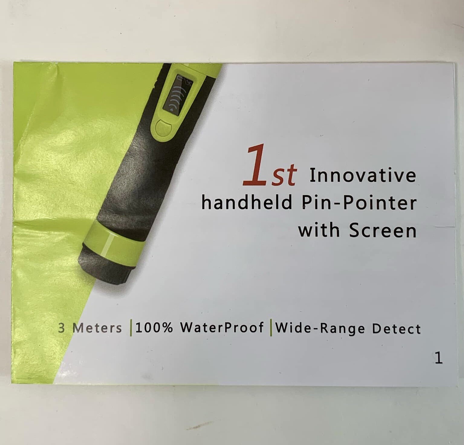 LED Display Waterproof Handheld Pin-pointer Metal Detector - 360° Search