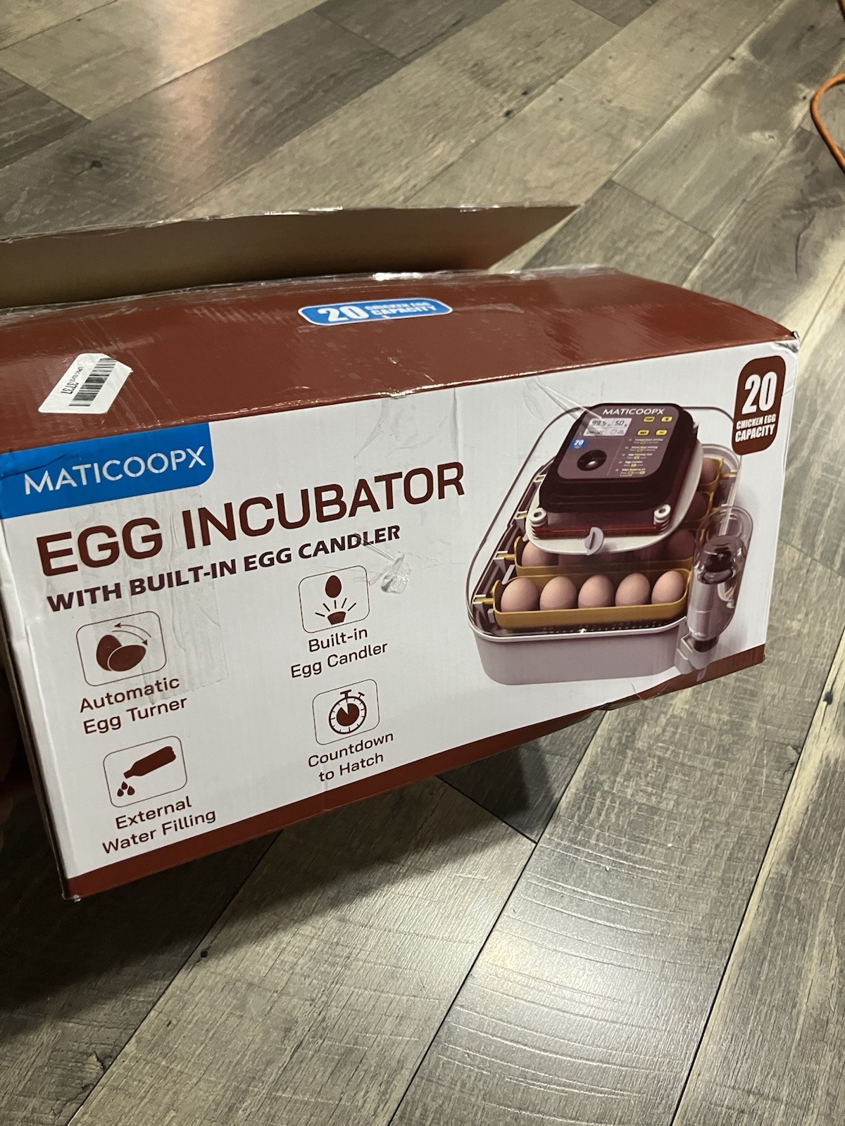 MATICOOPX 20 Egg Incubator with Humidity Display Egg Candler Automatic Egg Turne