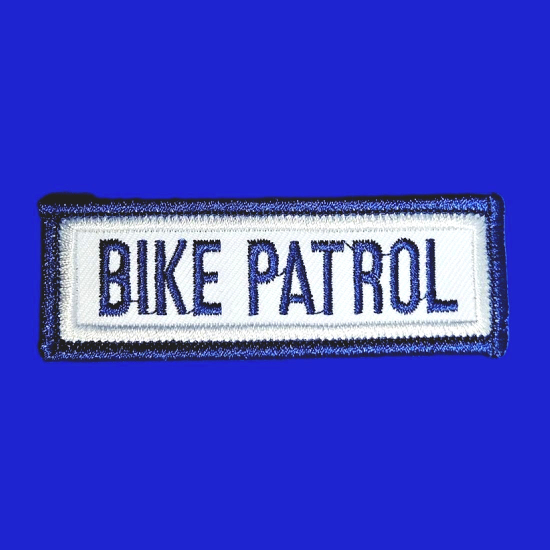 BIKE PATROL: 3" Rectangle Embroidered Patch, Item #2015