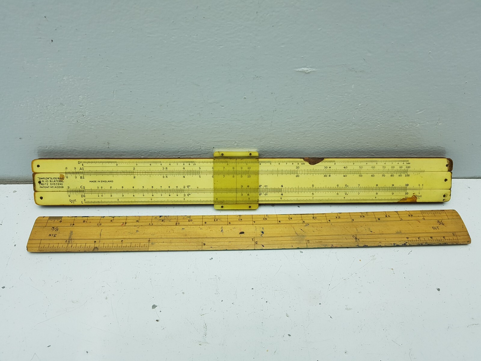 Simplon Bilateral Engineering Slide Ruler Made in England Ruler Vintage