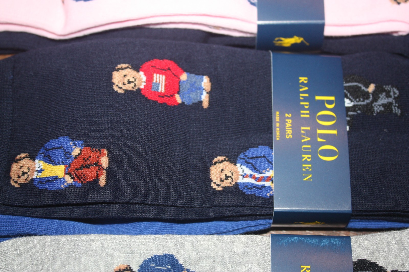 Brand New Polo Ralph Lauren Men's Bear Trouser 2-Pack Socks SHIP FREE US FAST