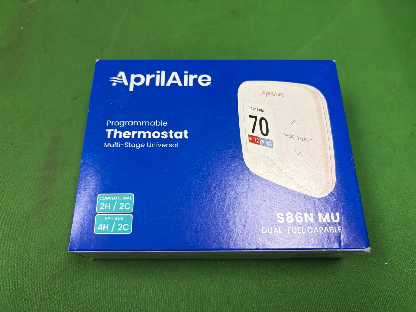 AprilAire S86NMU 7-Day Programmable Thermostat White Multi-Stage Universal 2H/2C