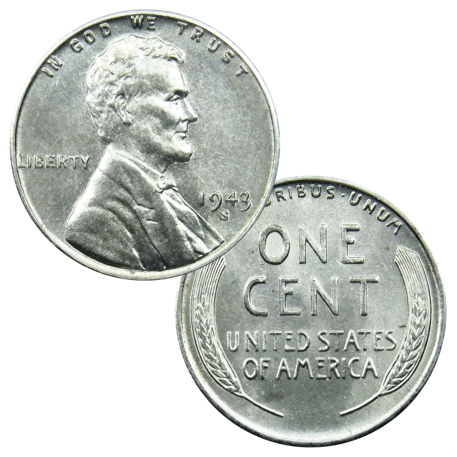 1943 S Steel Penny WWII Wartime Cent in Brilliant Uncirculated BU Condition