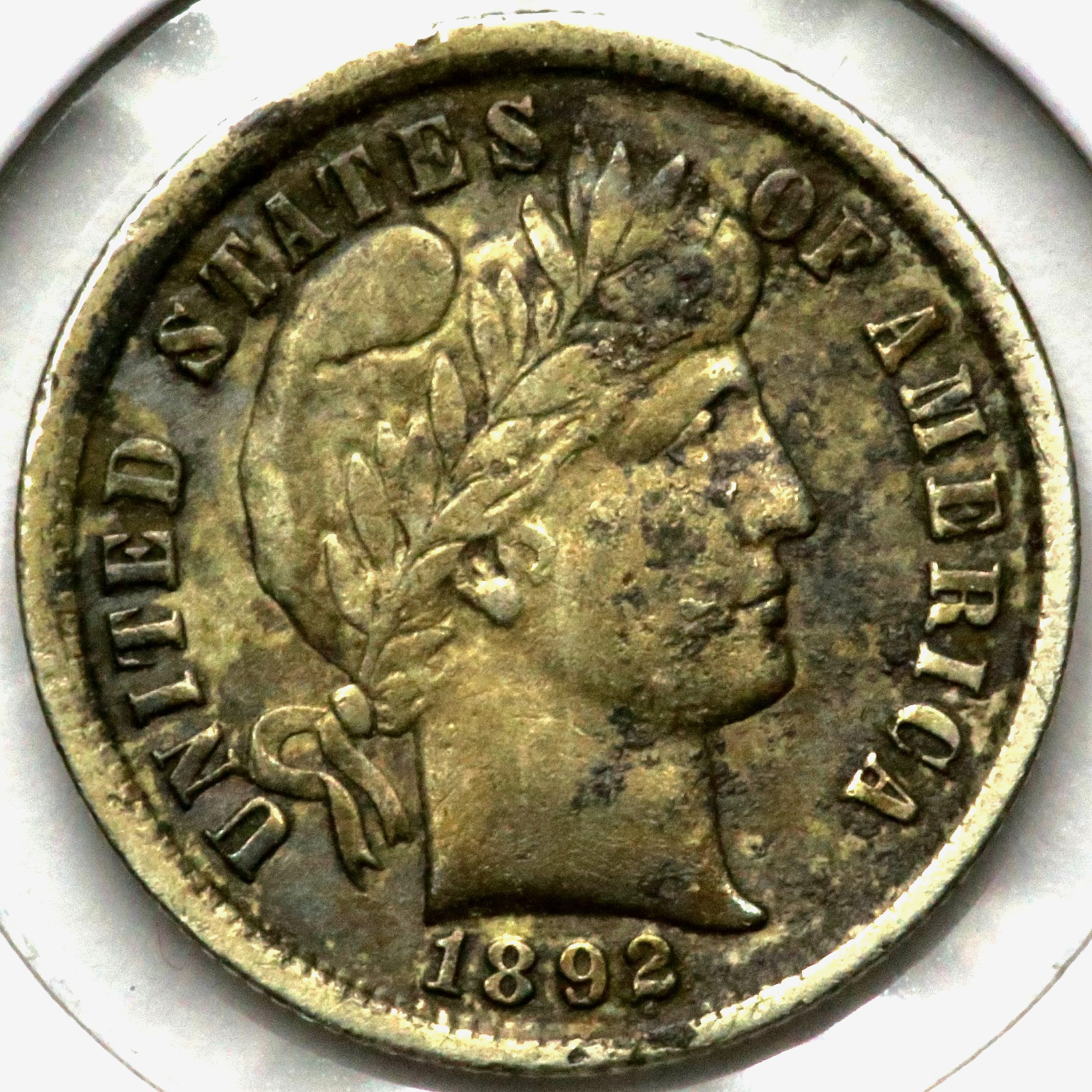 1892 Barber Head Dime 10 Cents   R2007
