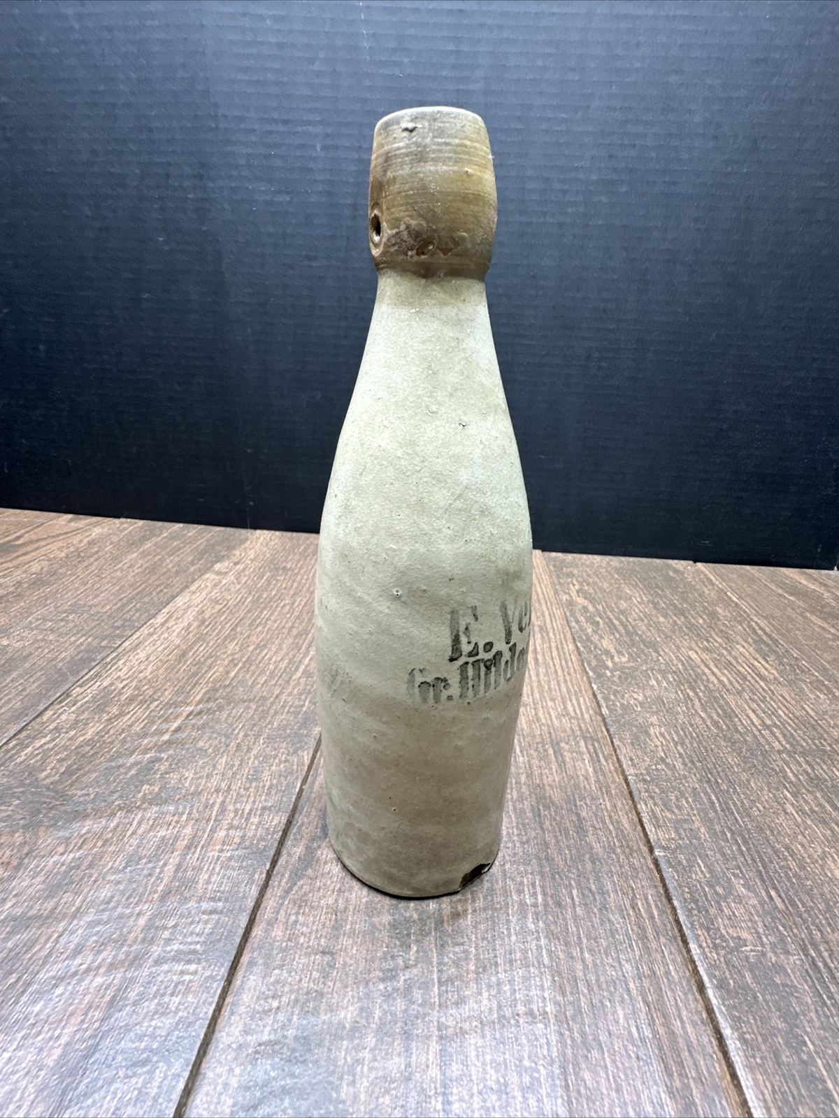 Vintage Glazed E.VEIL STONWARE BOTTLE