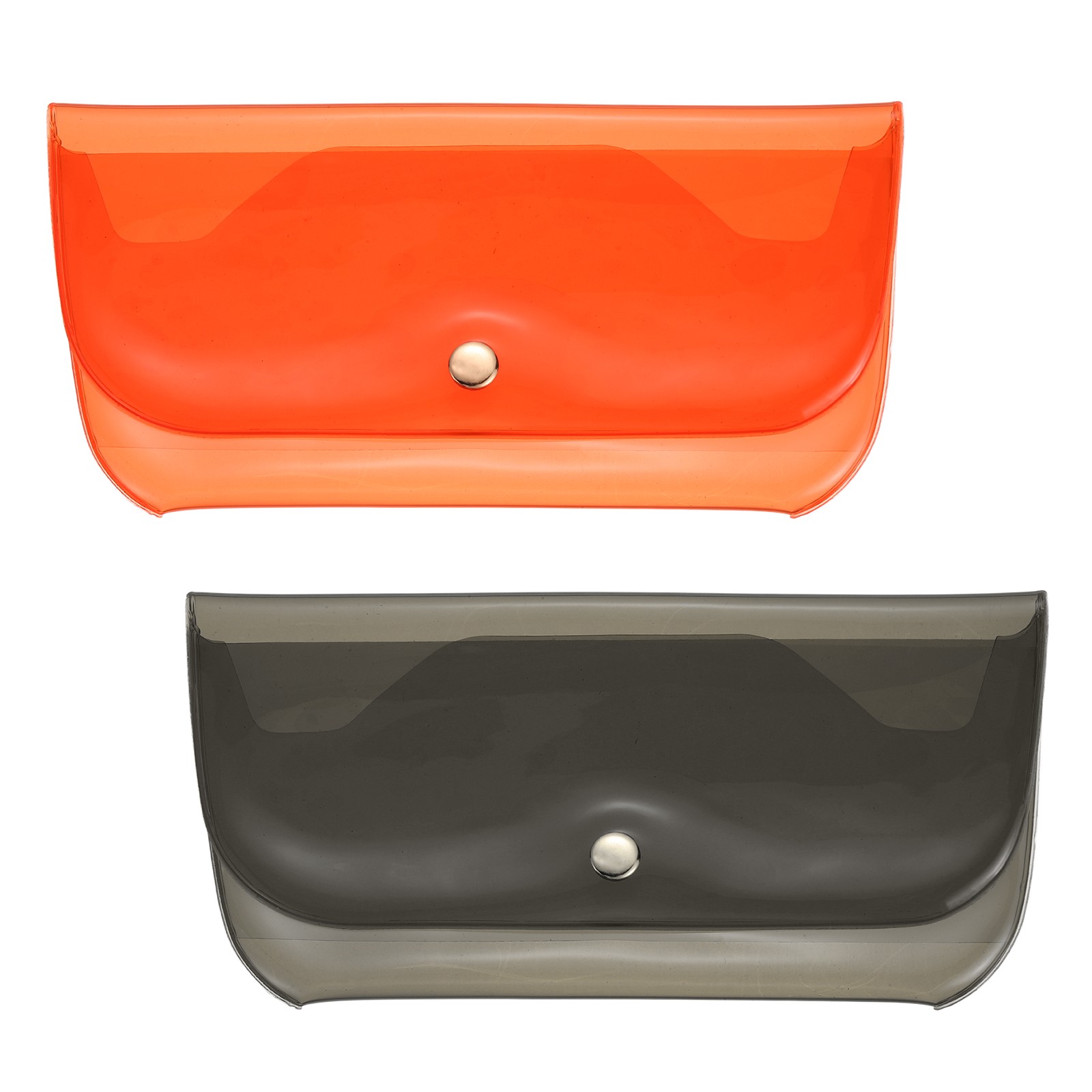 Sunglasses Case, Eyeglass Pouch Organizer-2Pcs(Black/Orange)