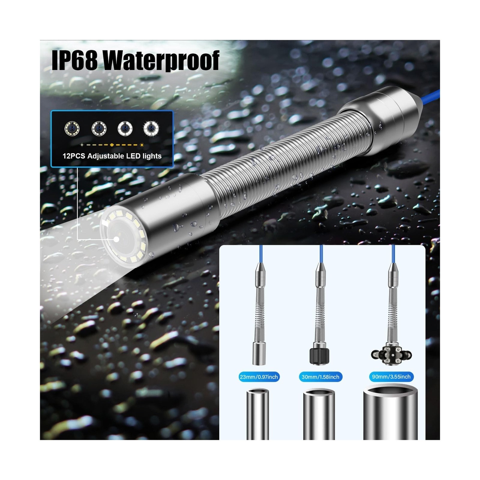 Sewer Camera 100FT/30M Borescopes Plumbing Snake Pipe Inspection Camera DVR &...