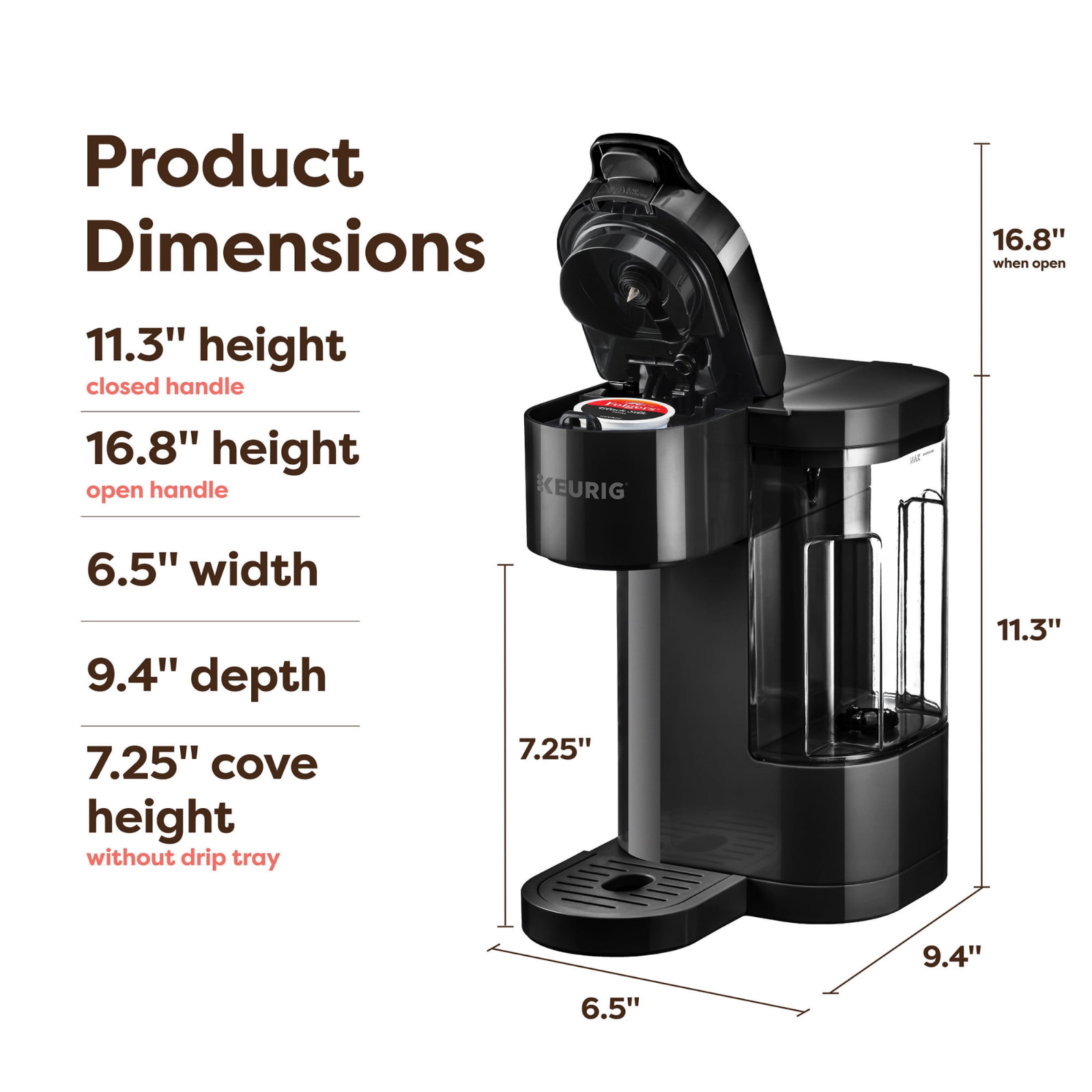 Keurig K-Express Essentials Black Single-Serve K-Cup Pod Coffee Maker, Free Ship