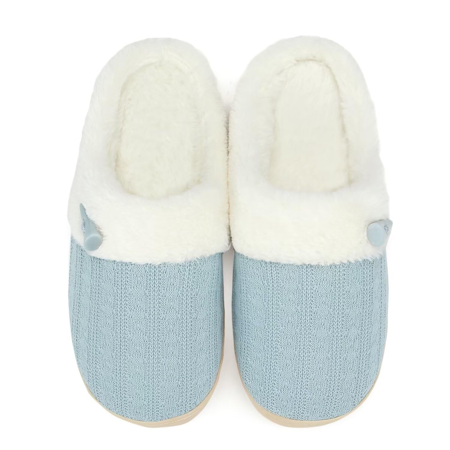 NineCiFun Womens Slip on Fuzzy Slippers Memory Foam House Slippers Outdoor In...