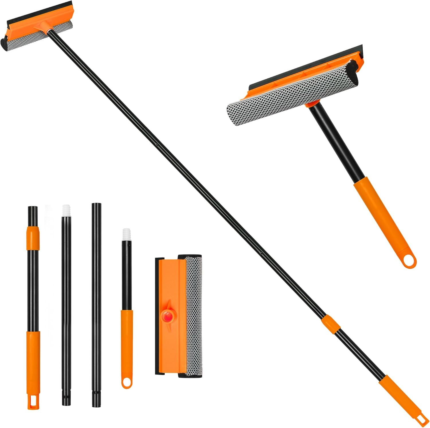 Window Squeegee 2-in-1 Extendable 54.5 Car & Home Glass Cleaning Kit