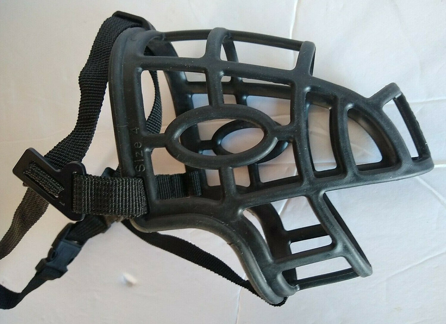 Rubber Dog Muzzle Black Size 4 Adjustable Strap