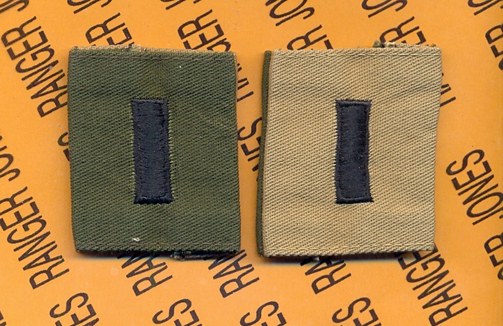 US ARMY 1st First Lieutenant 1LT OD Green Desert Reversable slip on rank patch