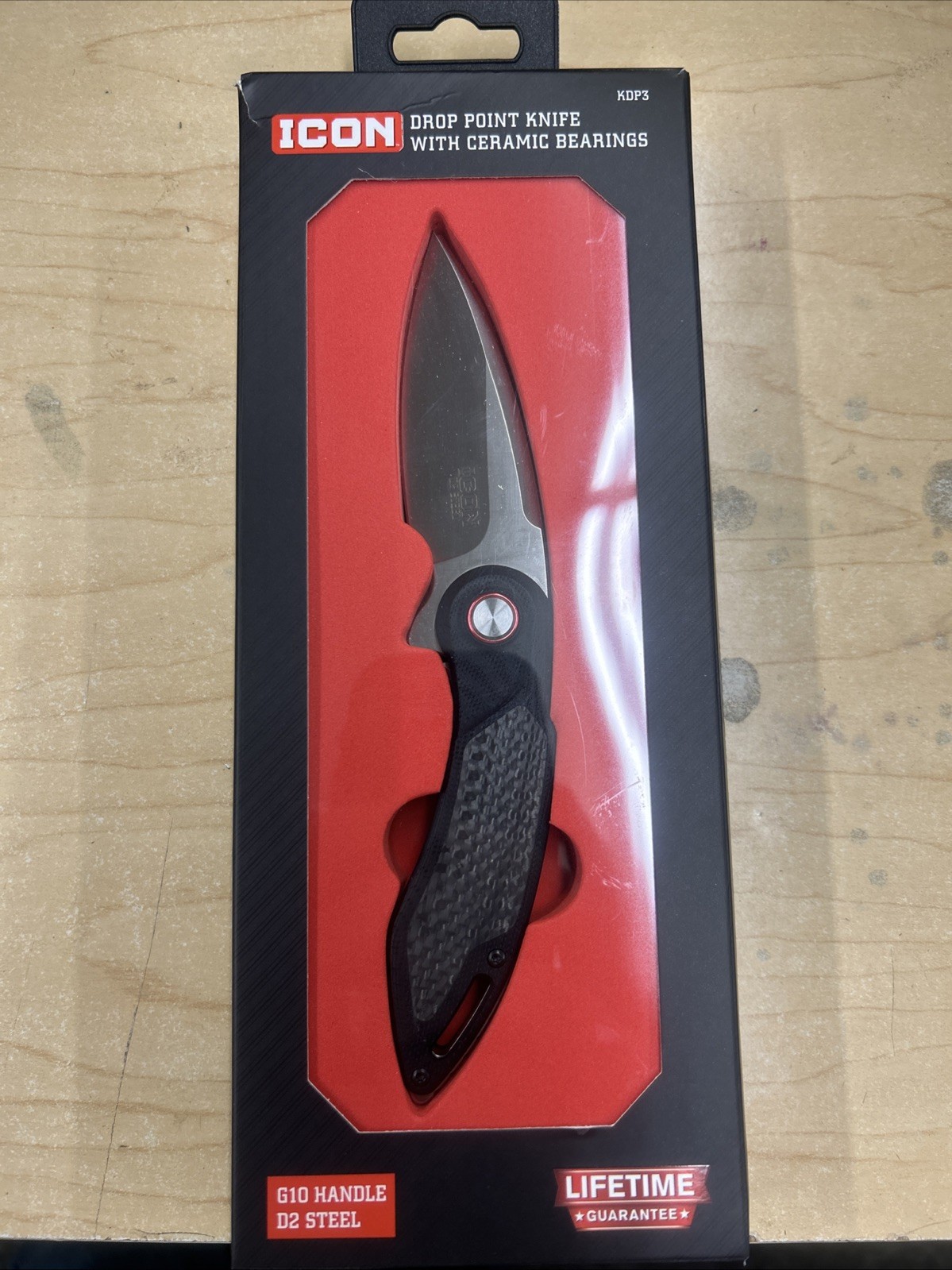 Icon Drop Point Knife With Ceramic Bearings New in Box / Ships Fast! #70613