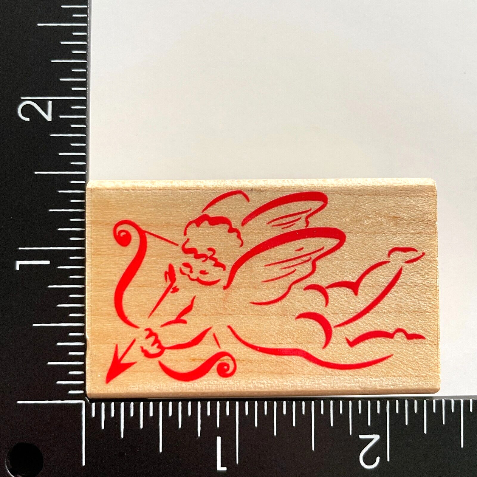 Hero Arts Cupids Bow D822 Love Valentines Cherub Wood Mounted Rubber Stamp
