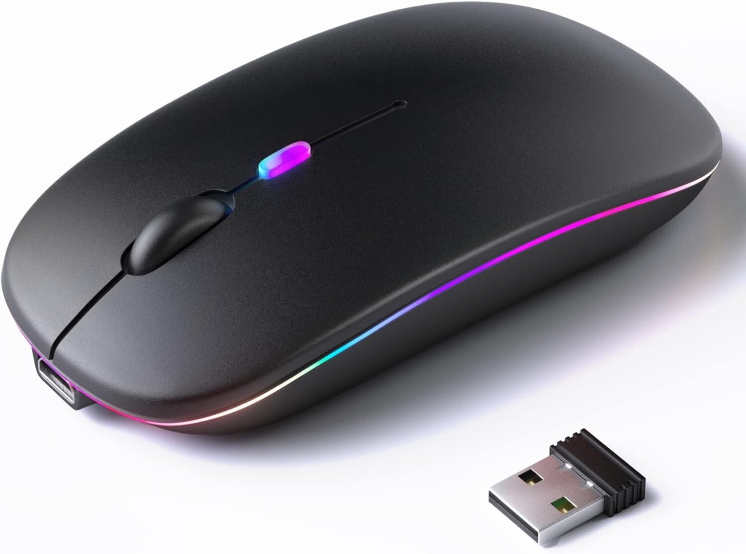 Wireless Bluetooth Mouse Rechargeable Laptop Mouse Portable LED Computer Mice Us