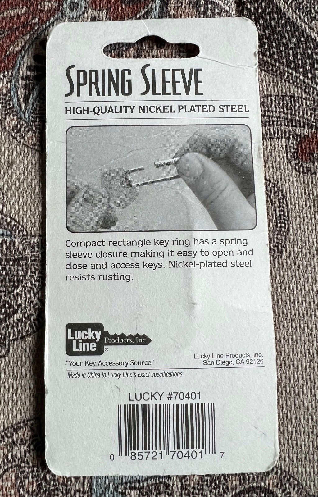 Lucky Line 70401 Spring Sleeve Key Ring 1 Per Card