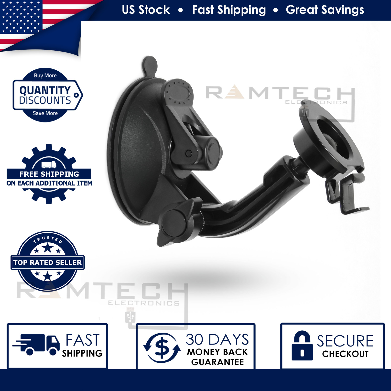 Car Windshield Adjustable Suction Cup Bracket Mount for Garmin Dezl OTR 710 GPS