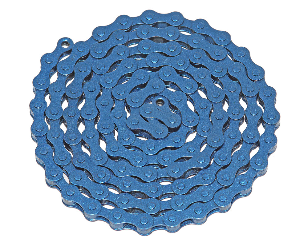 BLUE YBN Bicycle Single Speed Chain 1/2" x 1/8 x 112 Links Lowrider Cruiser