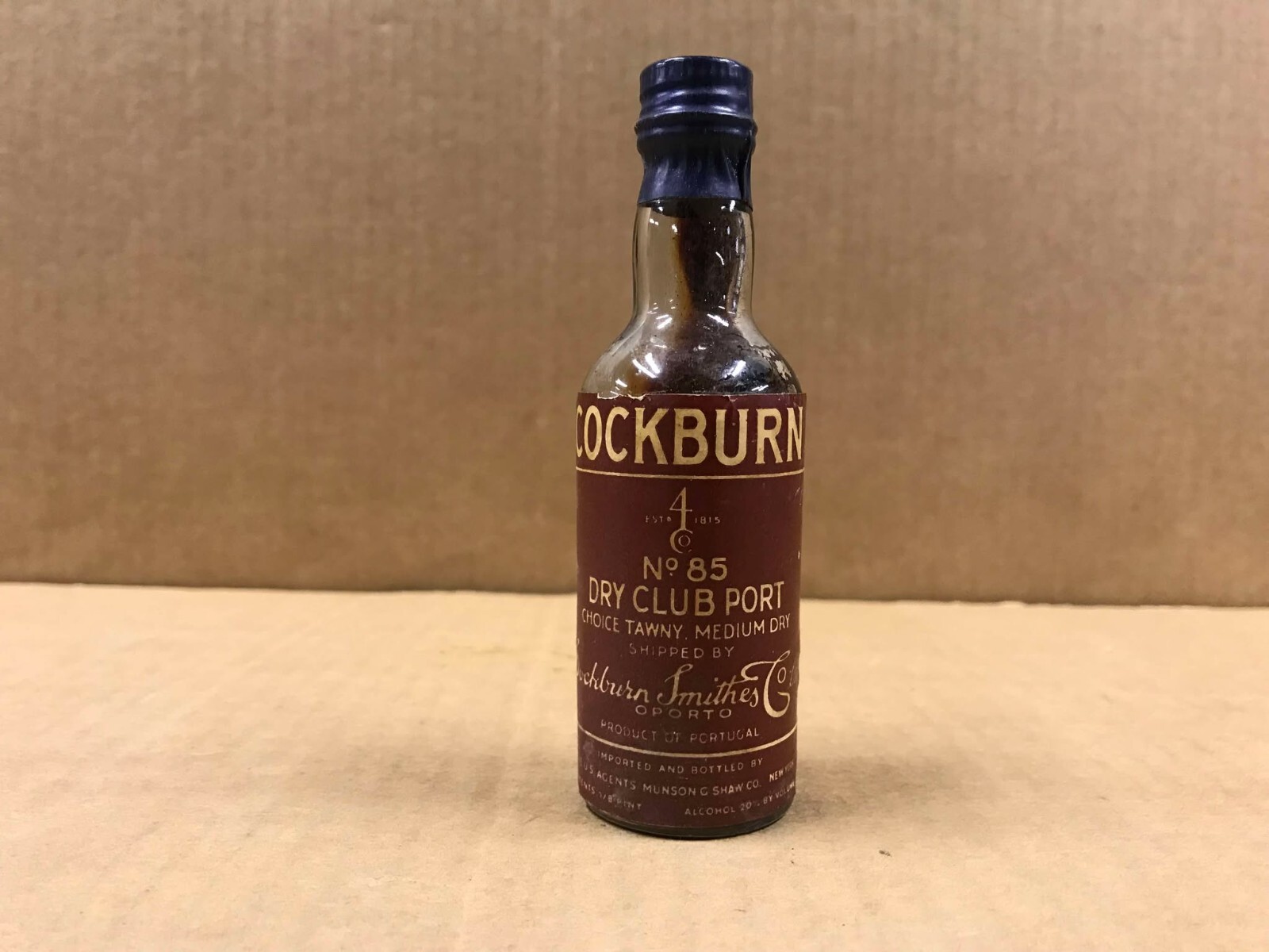 Vintage Cockburn Empty Mini Bottle