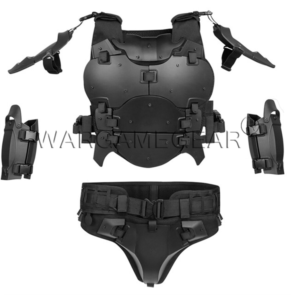 Tactical Armor Suit Protection Vest w/ Buckle Belt Army Airsoft Vest Elbow Pads