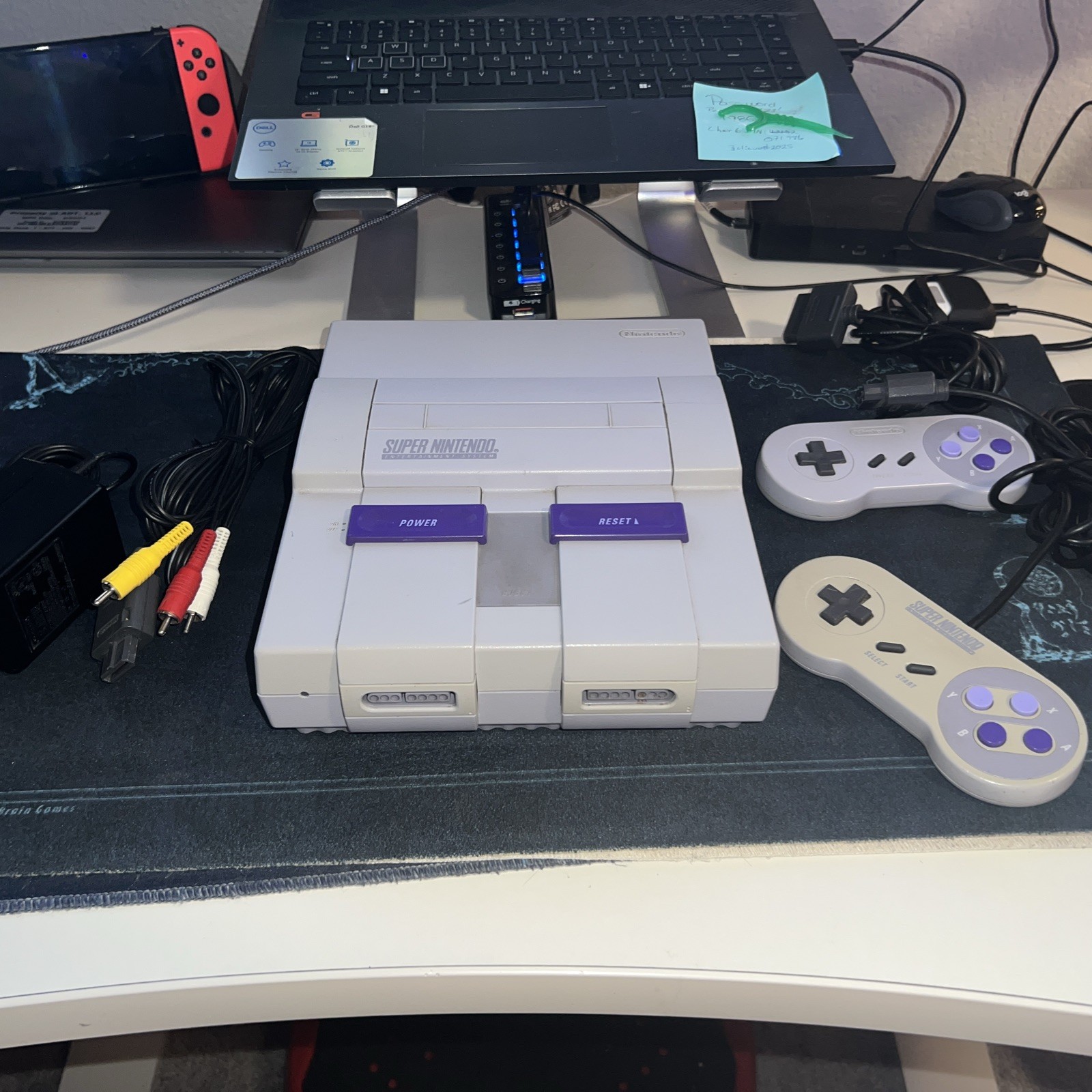 Super Nintendo SNES Original Console Everything Pictured Controller/Cables Works