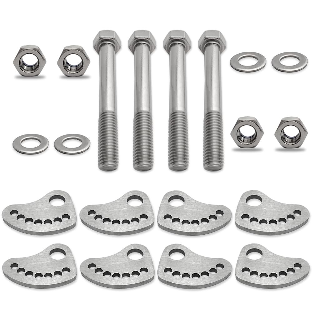 4 PCS 304 Stainless Steel Camber Lock Alignment Fix & Upper Arm Cam Bolt Kit