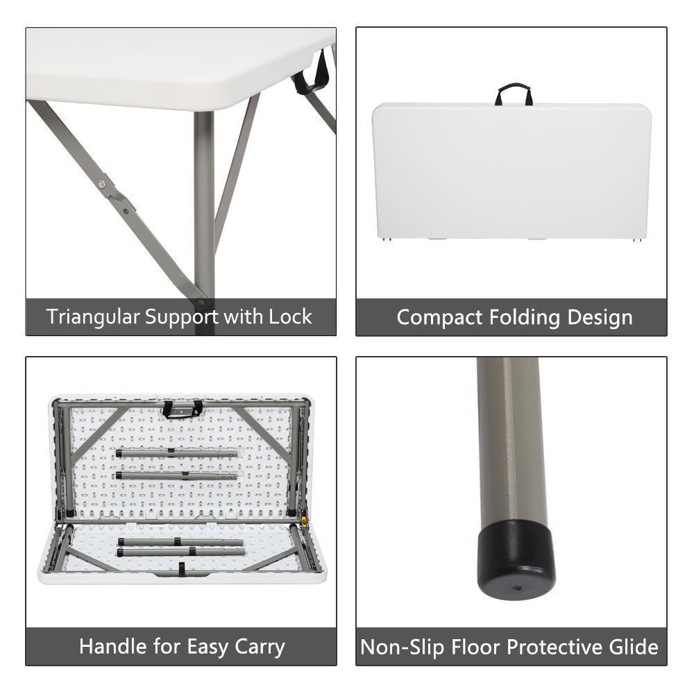34" Protable Foldable Square Table Camping Hiking Picnic Plastic Serving Tables