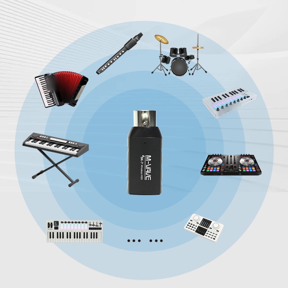 For MVAVE SK7 Wireless For MIDI Adapter for 2 4GHz Automatic Connectivity